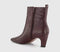 Womens OFFICE Addison Curve Heel Ankle Boots Burgundy Leather