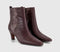 Womens OFFICE Addison Curve Heel Ankle Boots Burgundy Leather