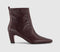 Womens OFFICE Addison Curve Heel Ankle Boots Burgundy Leather - OFFCUTS SHOES by OFFICE