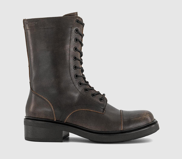 Womens Vagabond Shoemakers Karlie Lace Up Boots Brown Leather