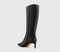 Womens OFFICE Karina Kitten Heel Knee High Boots Black