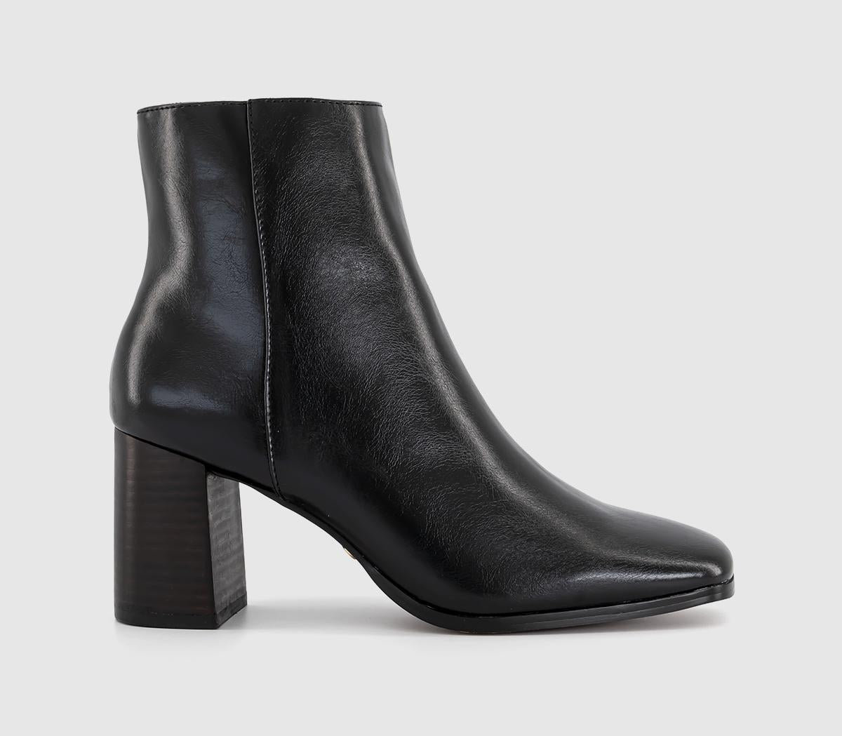 Womens OFFICE Ava Block Heel Ankle Boots Black