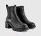 Womens OFFICE Albany Heeled Platform Ankle Boots Black Leather