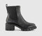 Womens OFFICE Albany Heeled Platform Ankle Boots Black Leather