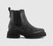 Womens OFFICE Archie Chunky Chelsea Ankle Boots Black Leather