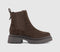 Womens OFFICE Archie Chunky Chelsea Ankle Boots Brown Suede