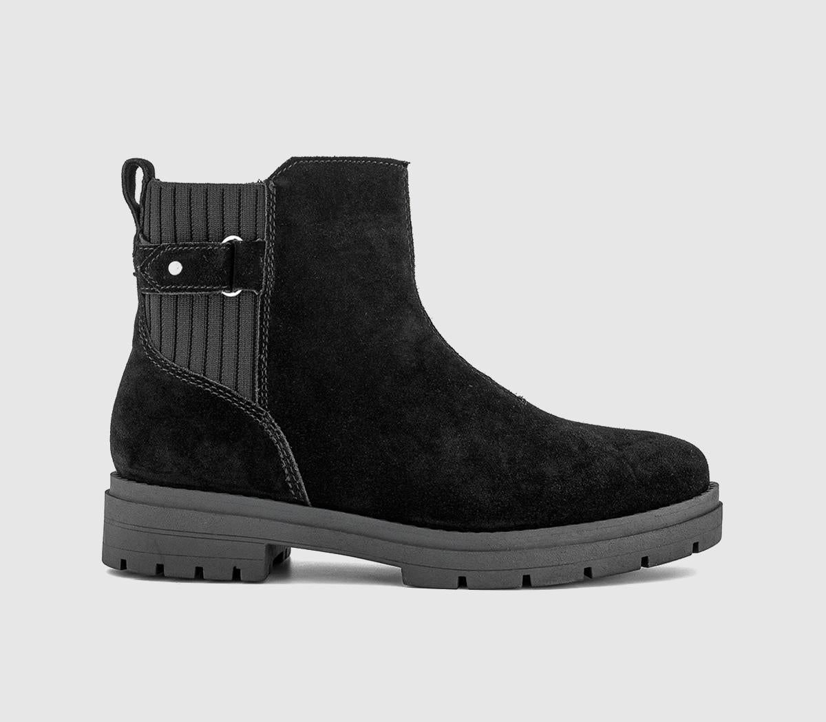 Womens TOMS Astrid Ankle Boot Black Suede