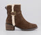 Womens TOMS Hailey Buckle Ankle Boots Oak Brown