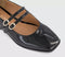 Womens OFFICE Fiction Double Strap Mary Jane Ballet Shoes Black Patent