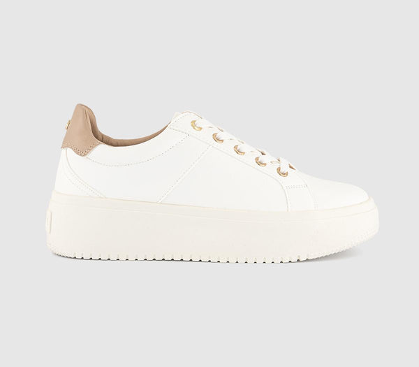 Womens OFFICE Tuscany Lace Up Platform Trainers White