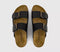 Mens OFFICE Sully Double Buckle Footbed Sandals Black