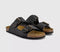 Mens OFFICE Sully Double Buckle Footbed Sandals Black