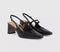 Womens OFFICE Medley Strap Detail Slim Heels Court Black Patent