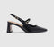 Womens OFFICE Medley Strap Detail Slim Heels Court Black Patent