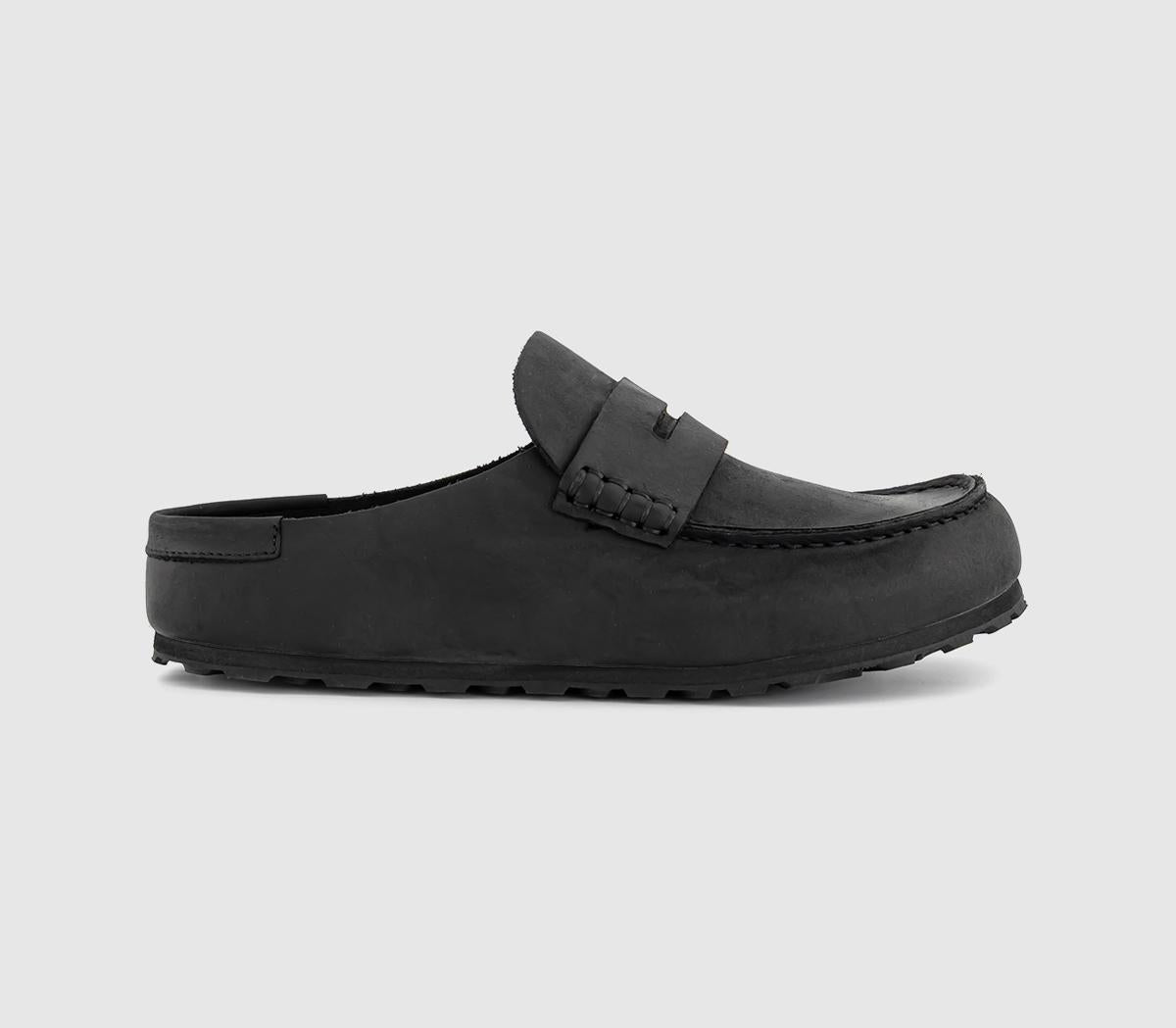 Womens BIRKENSTOCK Naples Wrapped Clogs Black Leather
