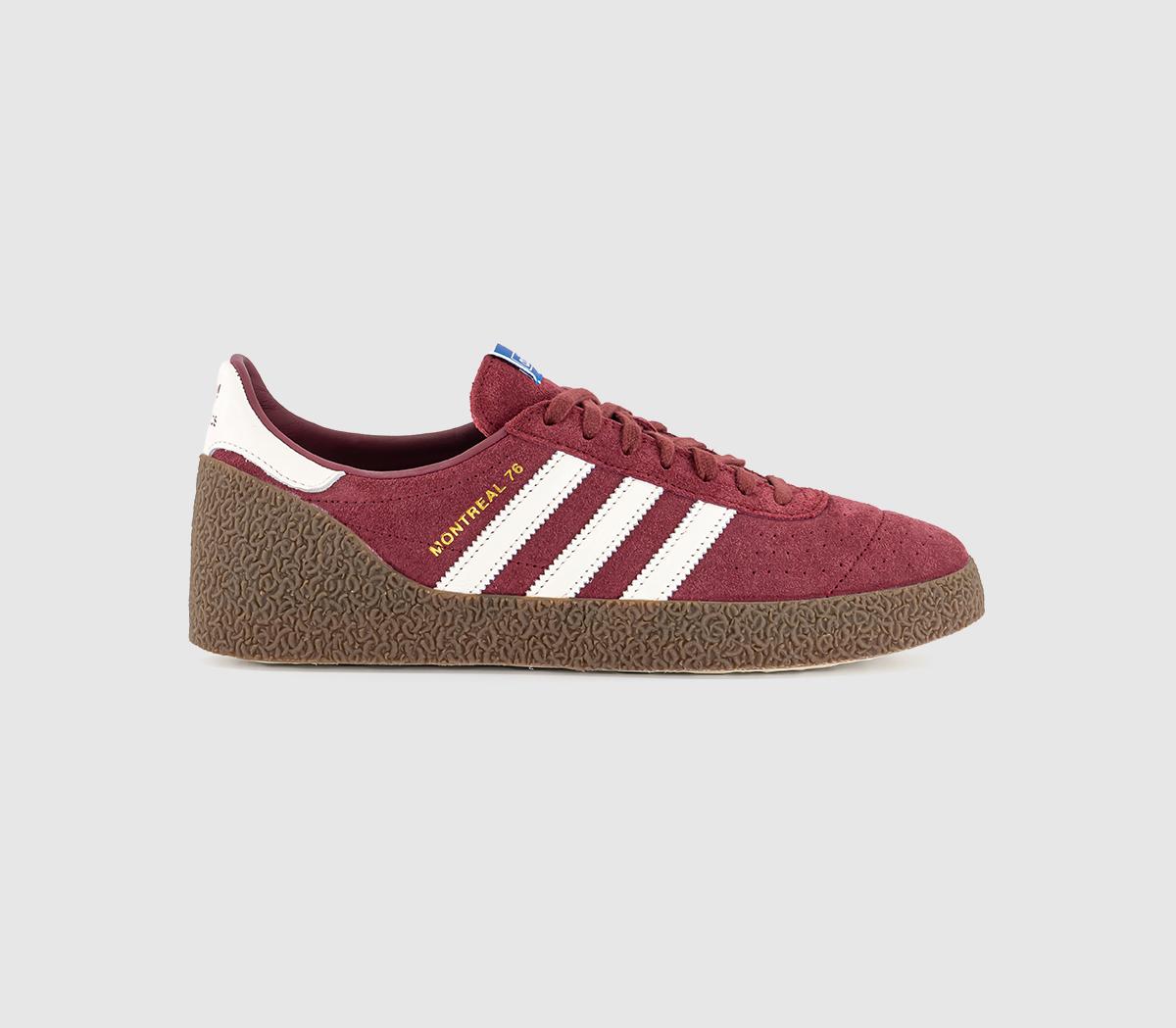adidas Montreal 76 Trainers Noble Maroon Off White Gum UK Size 9