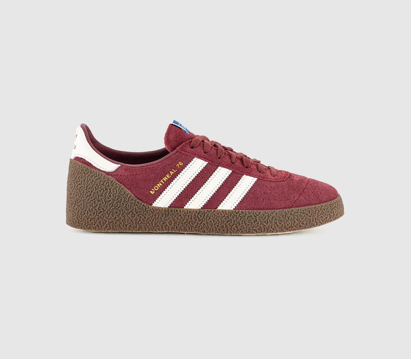 adidas Montreal 76 Trainers Noble Maroon Off White Gum UK Size 9