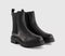 Womens OFFICE Ariel Cleated Chelsea Boots Black Leather