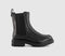 Womens OFFICE Ariel Cleated Chelsea Boots Black Leather - OFFCUTS SHOES by OFFICE
