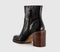 Womens OFFICE Alora Heeled Platform Boot Black Leather