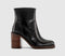 Womens OFFICE Alora Heeled Platform Boot Black Leather - OFFCUTS SHOES by OFFICE