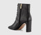 Womens OFFICE Avery Slim Heel Lace Up Ankle Boots Black Leather