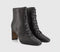 Womens OFFICE Avery Slim Heel Lace Up Ankle Boots Black Leather