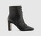 Womens OFFICE Avery Slim Heel Lace Up Ankle Boots Black Leather