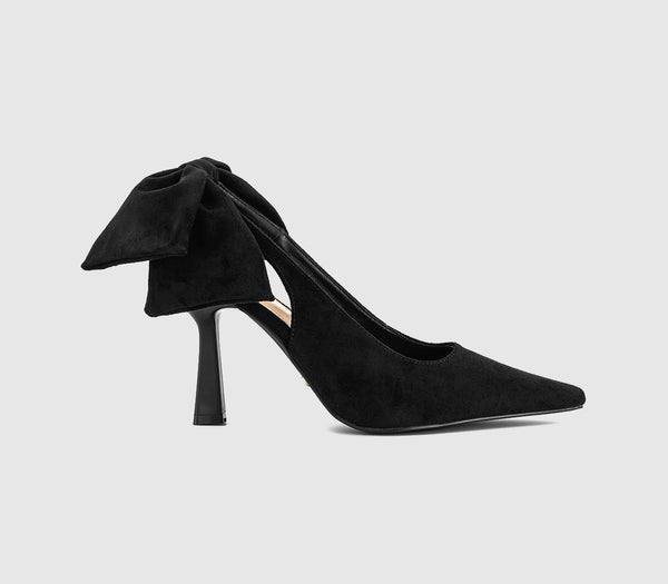 Womens OFFICE Heist Bow Back Court Heels Black