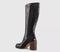 Womens OFFICE Kora Heeled Platform Knee High Boots Black Leather