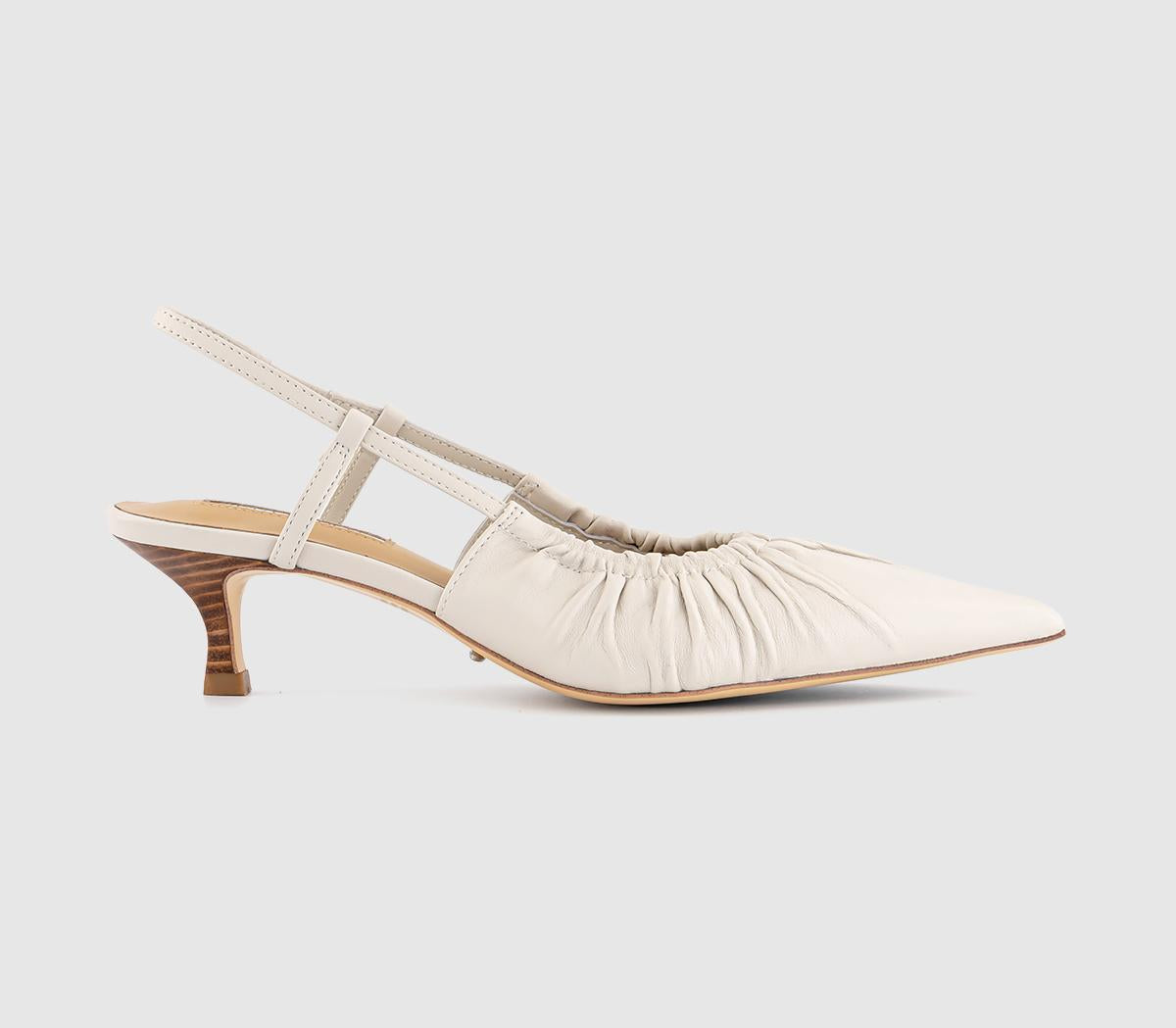 Womens Tony Bianco Kimchi Ruched Slingback Heels Cream