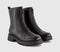 Womens OFFICE Atticus Front Zip Chunky Boots Black Leather