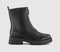 Womens OFFICE Atticus Front Zip Chunky Boot Black Leather - OFFCUTS SHOES by OFFICE