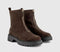 Womens OFFICE Atticus Front Zip Chunky Boots Brown Suede