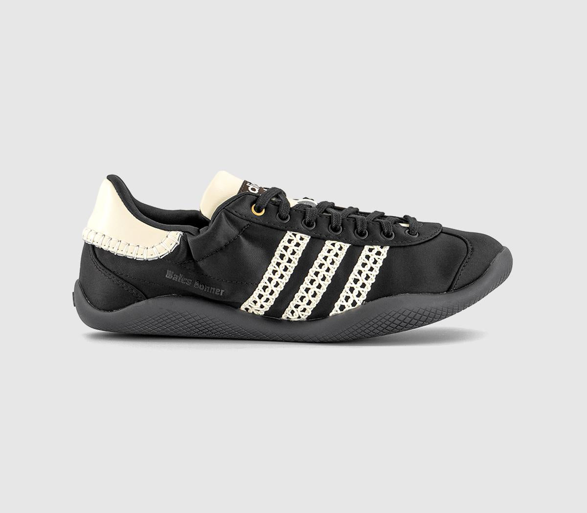 adidas Wales Bonner x adidas Karintha Lo Satin Trainers Core Black Dark Brown Cream White