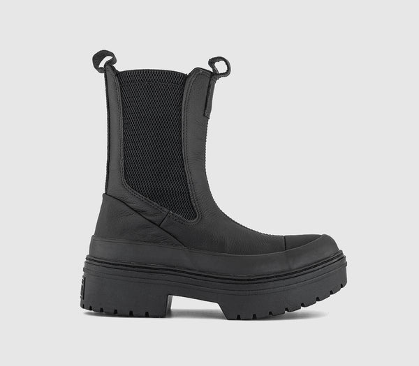 Womens Converse All Star Lugged Heel Chelsea Boots Black - OFFCUTS SHOES by OFFICE