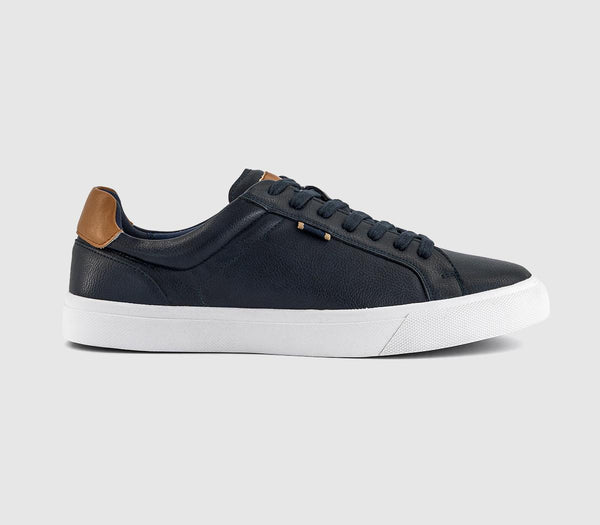 Mens OFFICE Conroy Stitch Detail Trainers Navy