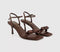 Womens OFFICE Mariah Bow Detail Heeled Sandals Chocolate Brown Satin