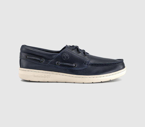 Mens Timberland Portofino Pier Boat Shoes Dark Blue Full Grain