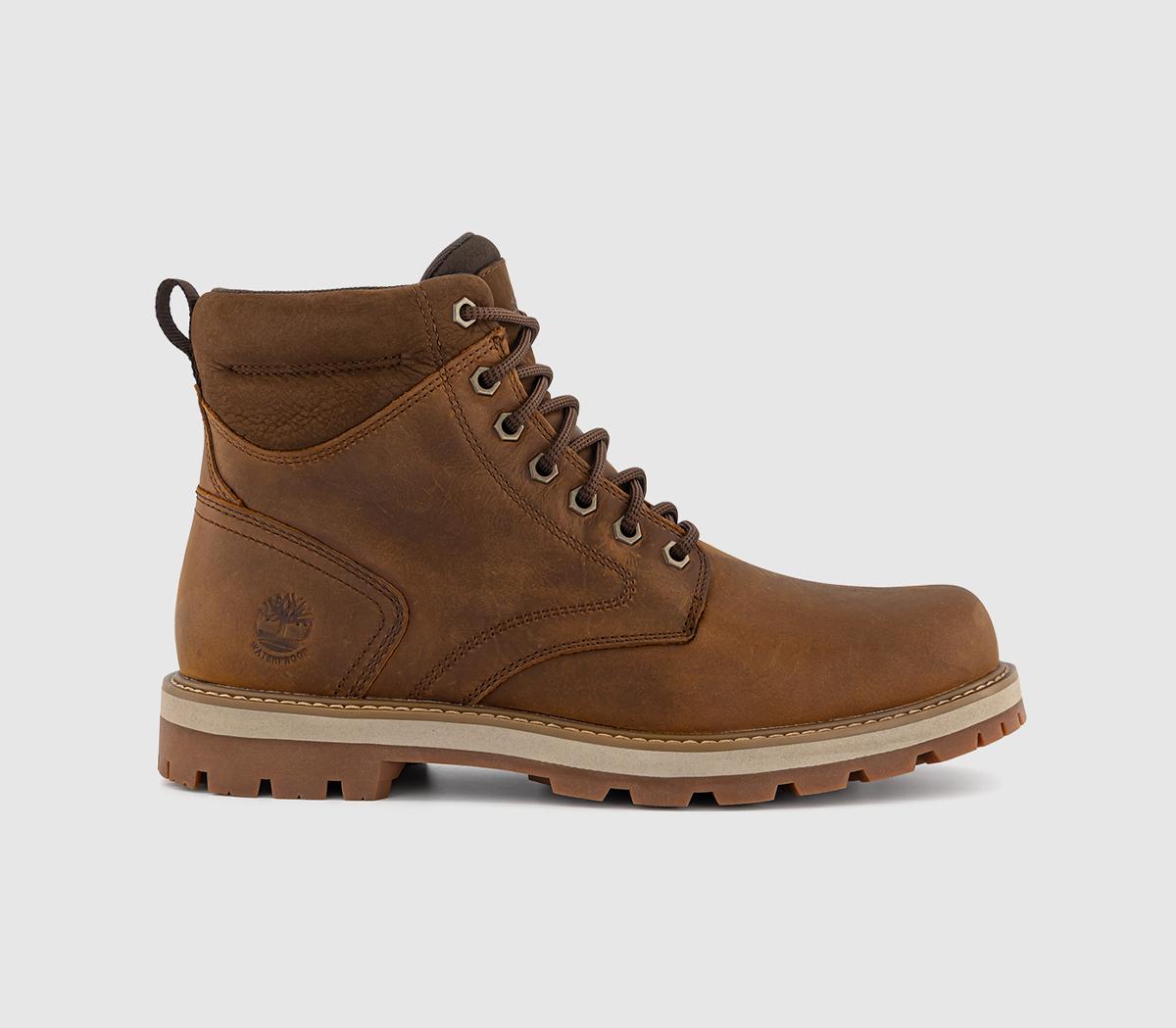 Mens Timberland Britton Mid Lace Boots Rust Full Grain Leather - OFFCUTS SHOES by OFFICE
