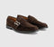 Mens OFFICE Melbourne Monk Strap Loafers Brown Suede
