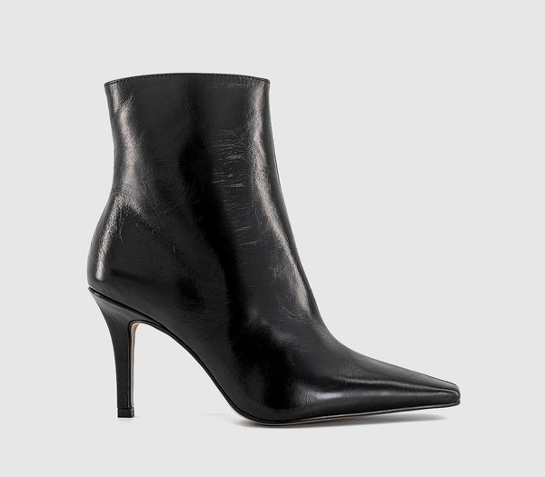 OFFICE Alexis Heel Ankle Boots Black Leather