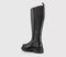 Womens OFFICE Kasper Cleated Knee High Chelsea Boots Black Leather