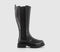 Womens OFFICE Kasper Cleated Knee High Chelsea Boots Black Leather