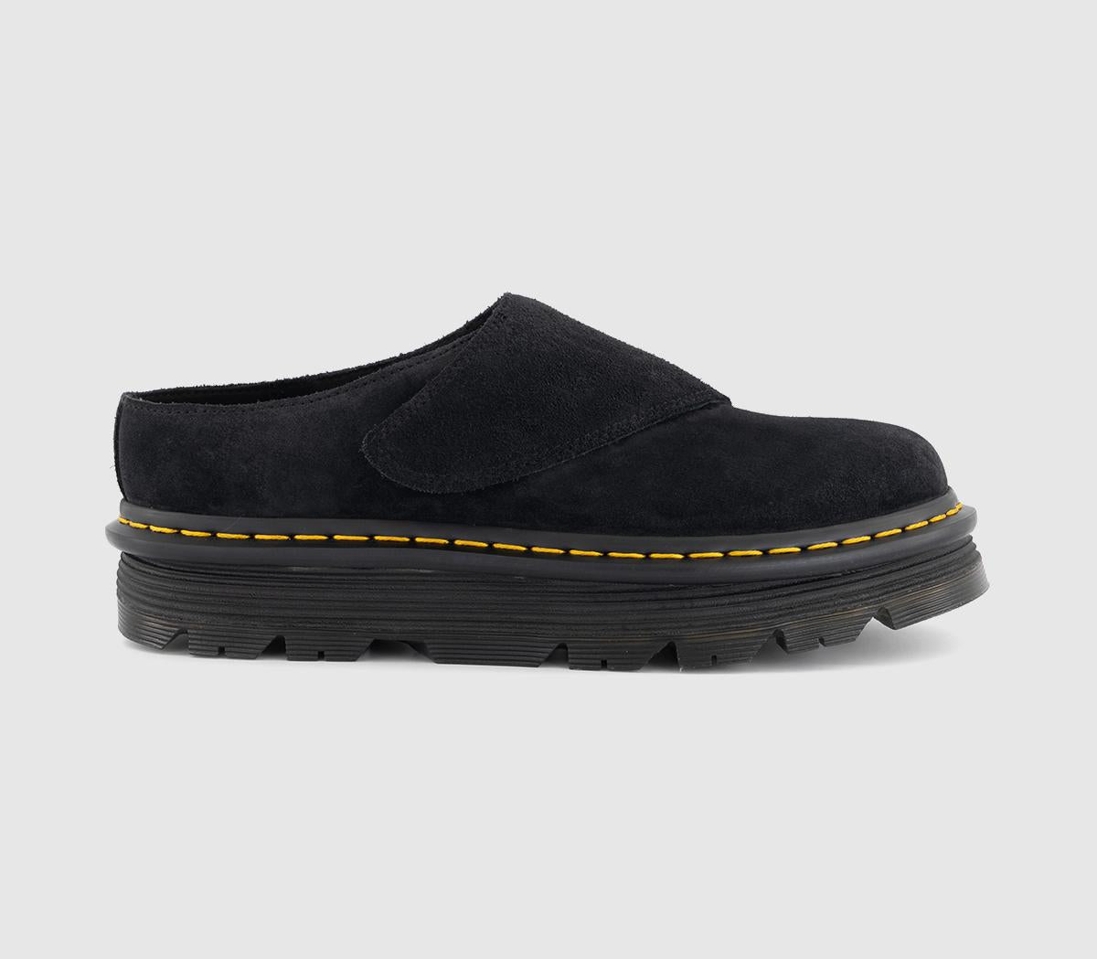 Mens Dr. Martens Zebzag Anywair Mules Black Suede