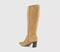 Womens OFFICE Kallie Set Back High Heel Knee Boots Beige Suede