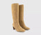 Womens OFFICE Kallie Set Back High Heel Knee Boots Beige Suede