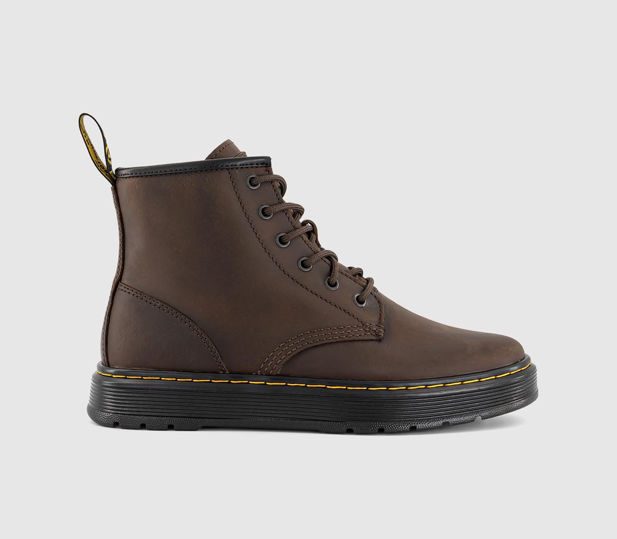 Mens Dr. Martens Brookline Chukka 6 Eye Boots Dark Brown Crazy Horse