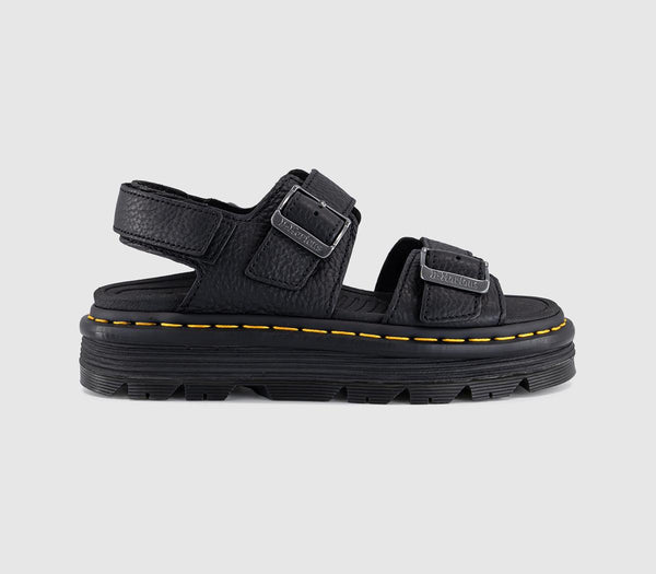 Womens Dr. Martens Zebzag Sandals Black Pisa Leather