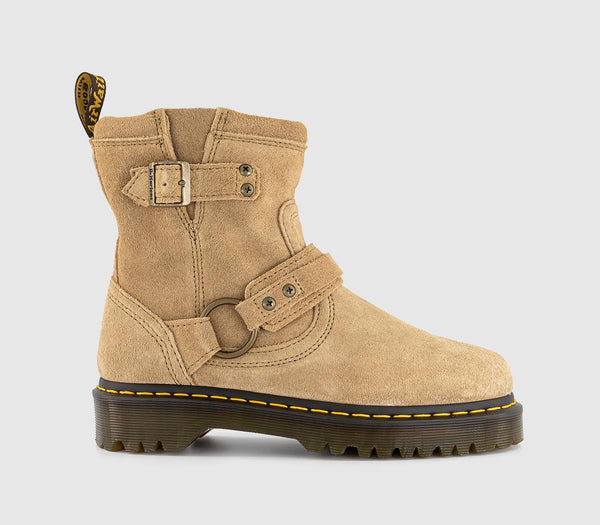 Womens Dr. Martens Anistone Harness Ankle Boot Savannah Tan Suede